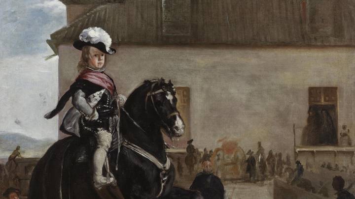 Painting of a young boy on horse back