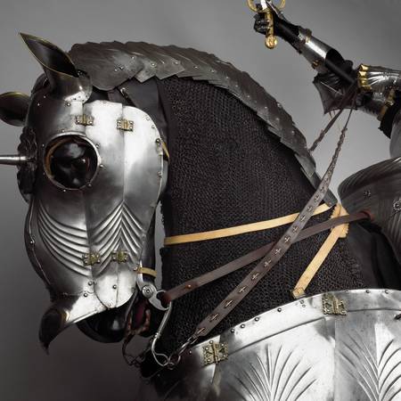 medieval knight and horse armor