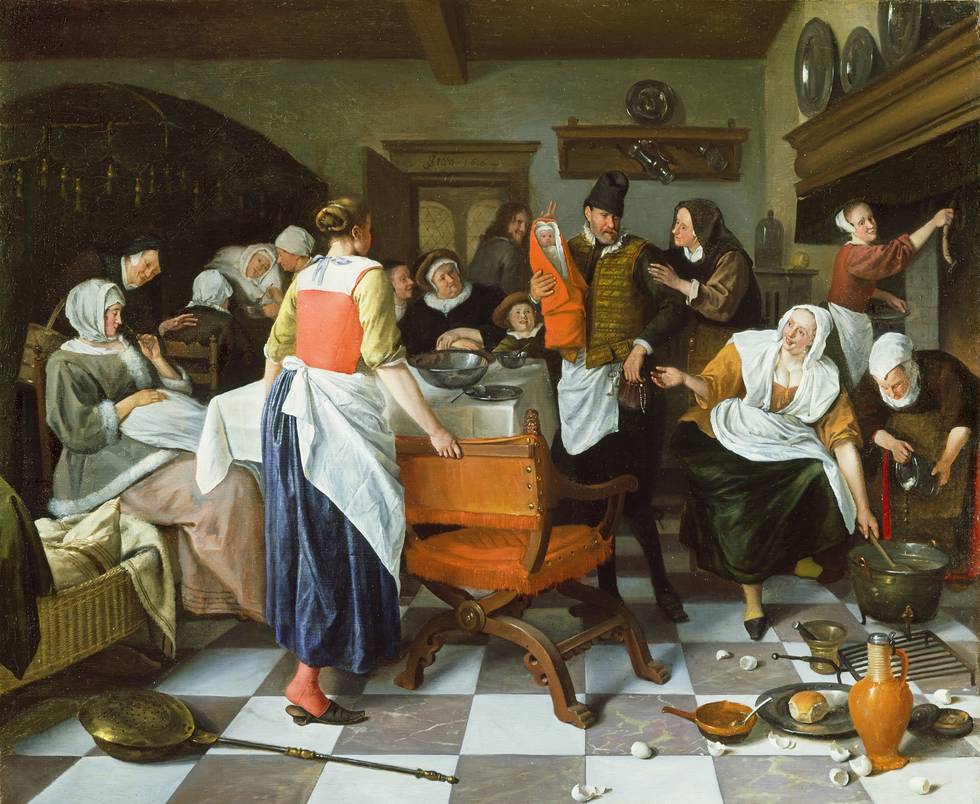 A painting of an interior scene