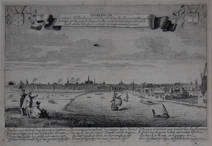 Jan van de Velde II, after Pieter Jansz. Saenredam, View of Haarlem from the south. Used as an illustration to Samuel Ampzing, 'Beschryvinge ende Lof der Stad Haerlem in Holland', 1628. © The Trustees of the British Museum.