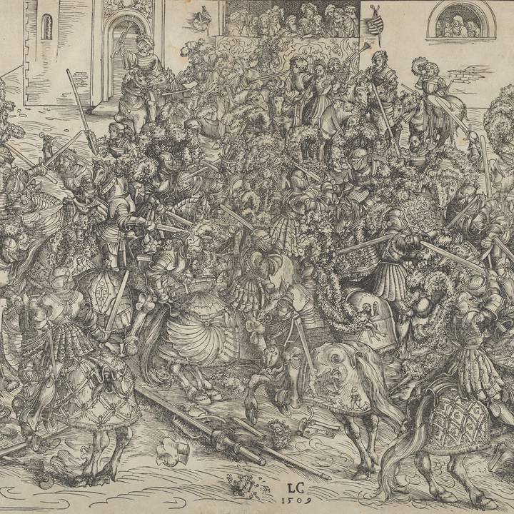 A print of a battle scene