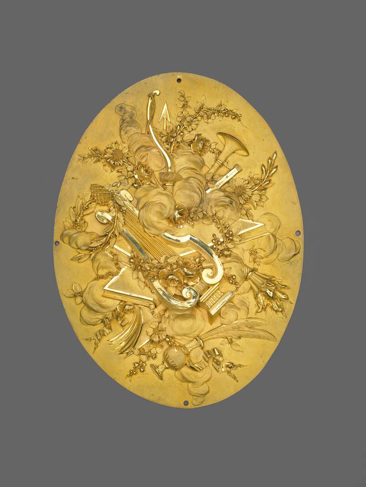 Gilt-bronze plaque (F296).