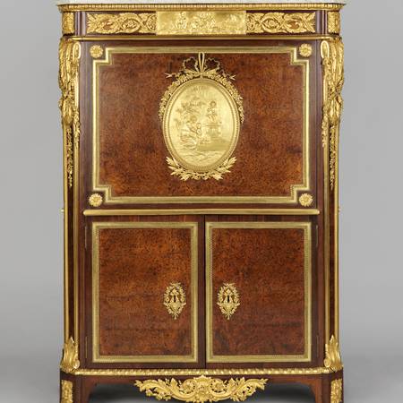 An image of the front of an eighteenth-century fall-front desk