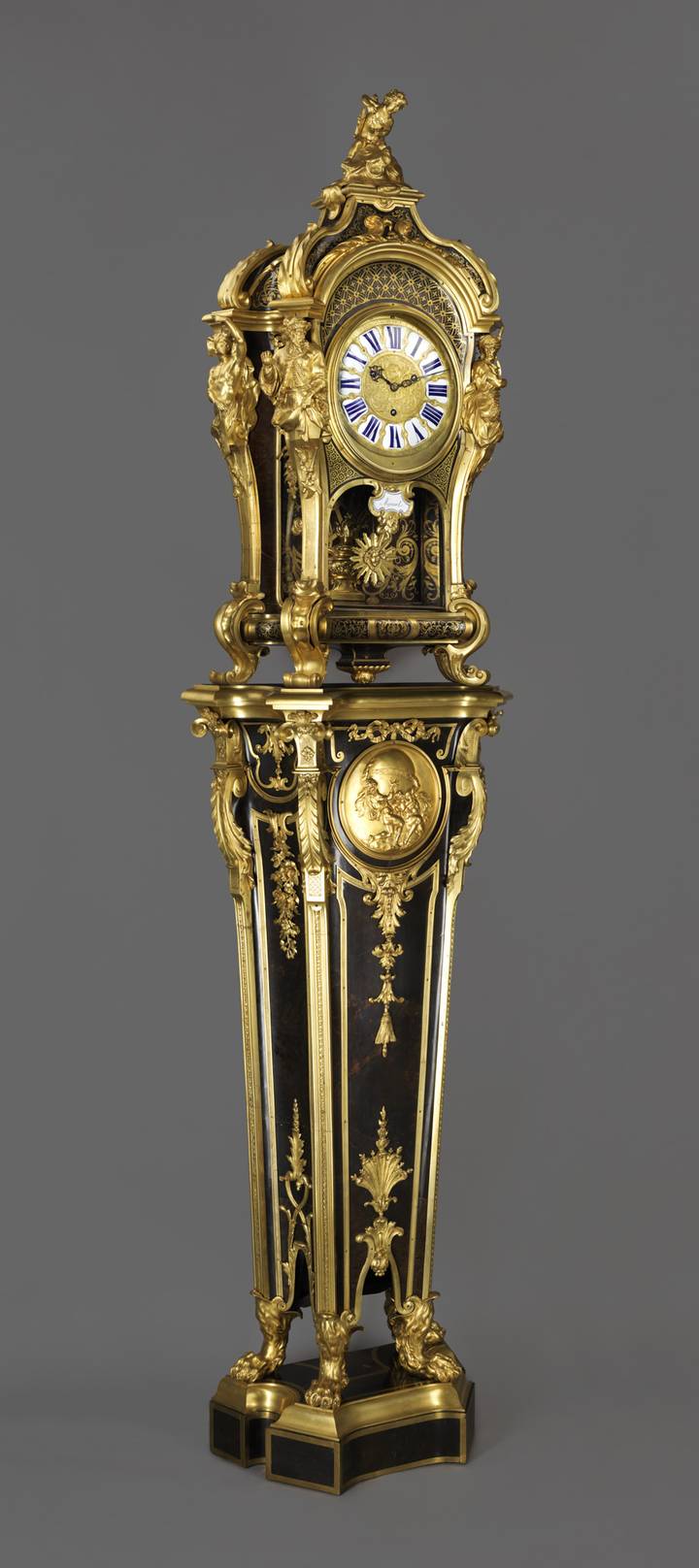 Attributed to André-Charles Boulle, Pedastal Clock, about 1720-25 (F42).