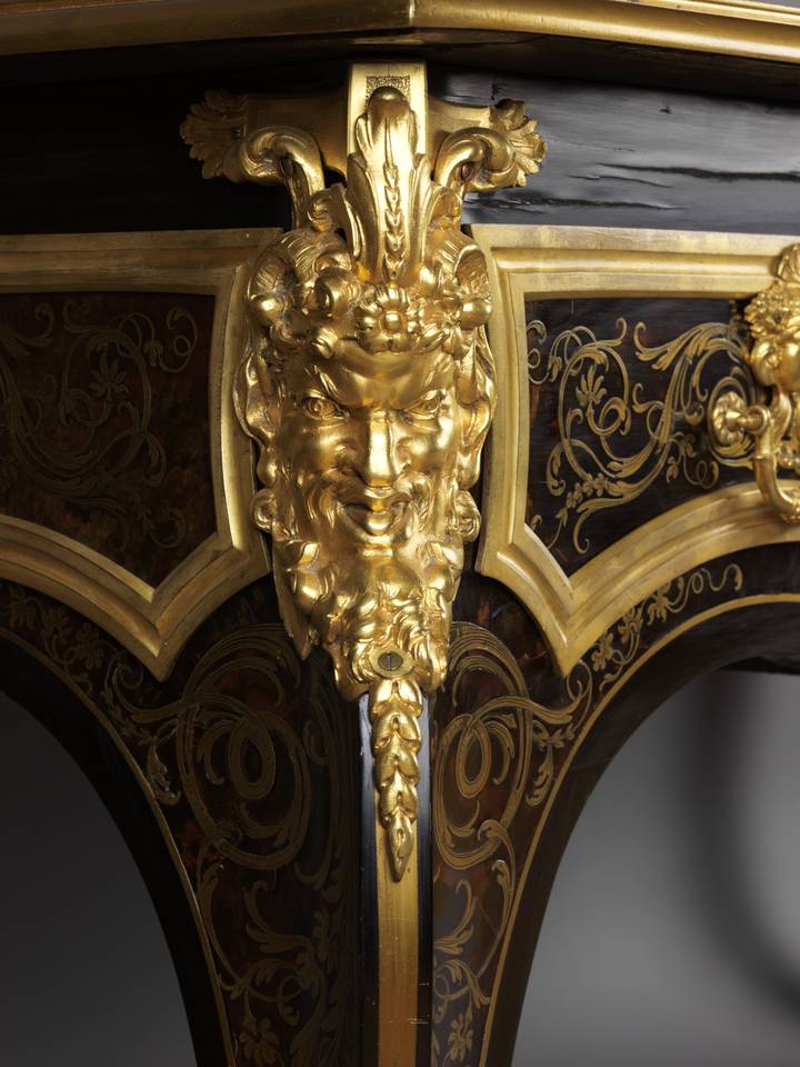 Detail, Attributed to André-Charles Boulle, Writing Table, about 1710 (F427).