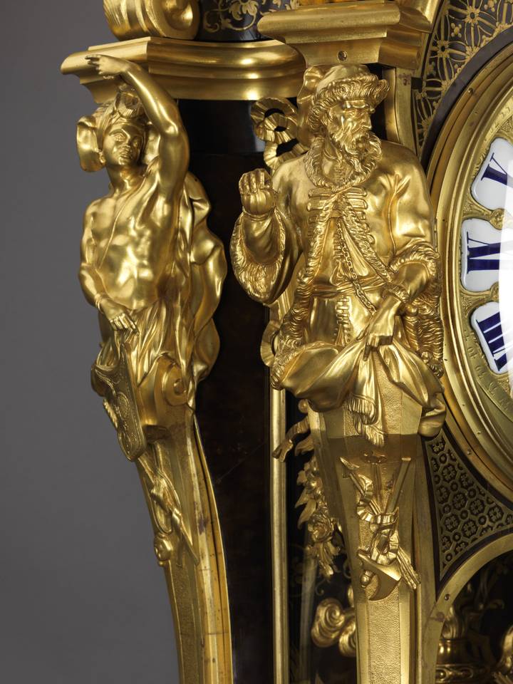 Detail, Attributed to André-Charles Boulle, Pedastal Clock, about 1720-25 (F42).