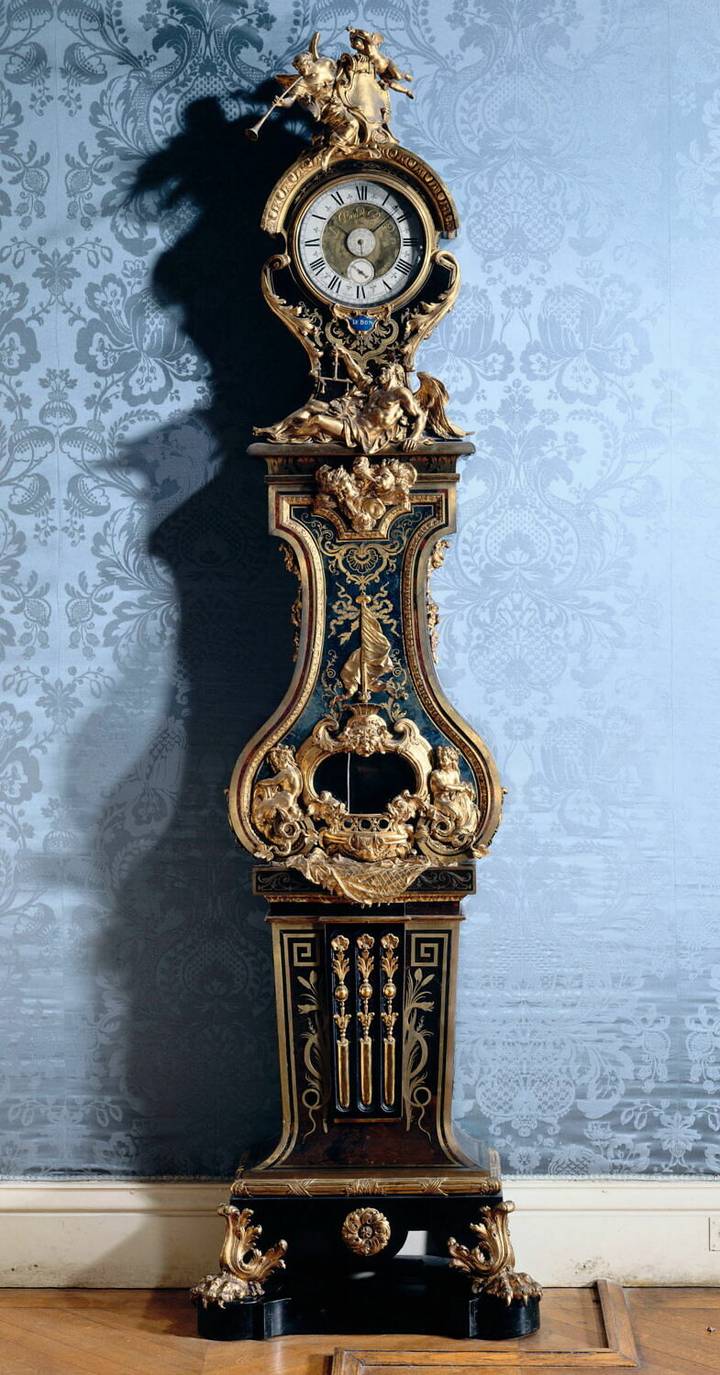 Attributed to André-Charles Boulle and Alexandre-Jean Oppenordt, Regulator clock, about 1714–19. Musée du Louvre (OA 6746). © Musée du Louvre, Paris.