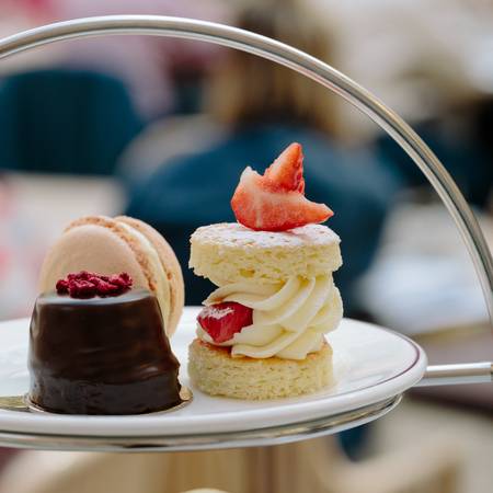 Small cakes, close up of a cream tea