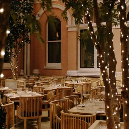Wallace Restaurant lit with fairy lights