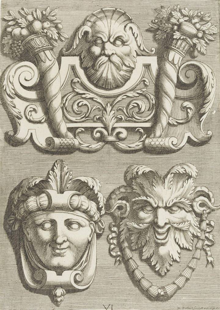 Detail from Diverses Ornemens & Masques, George Charmeton, 1676. Victoria and Albert Museum (E.1173-1923). © Victoria and Albert Museum, London.