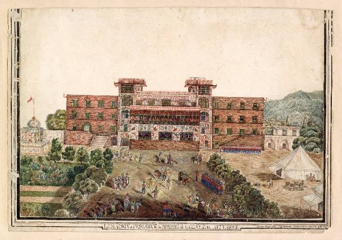 Lieutenant James Rattray, General Avitabile’s Peshawar residence, 1840 © Toor Collection.