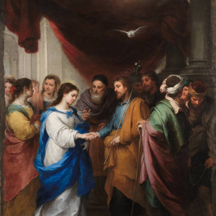 A painting of the Marriage of the Virgin