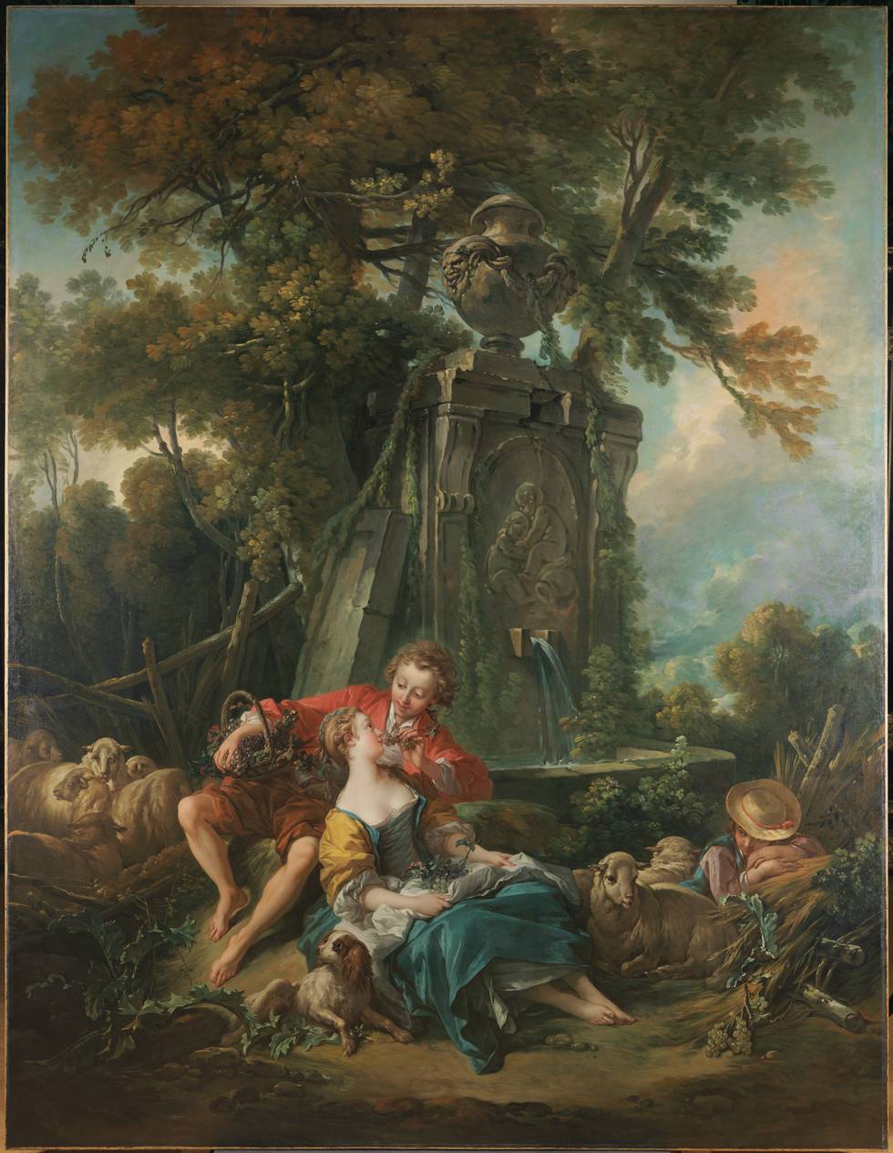 Pastoral with a Couple near a Fountain