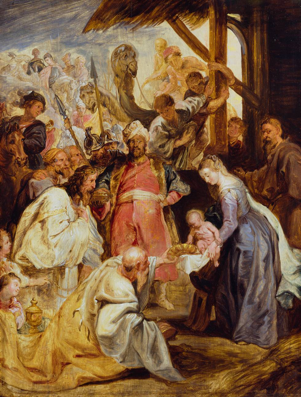 A painting of the Adoration of the Magi