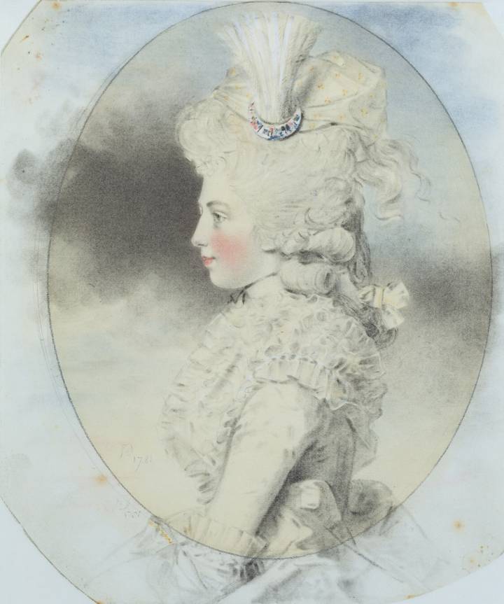 John Downman, Isabella, 2nd Marchioness of Hertford, as Lady Beauchamp, 1781. The Wallace Collection (P754).