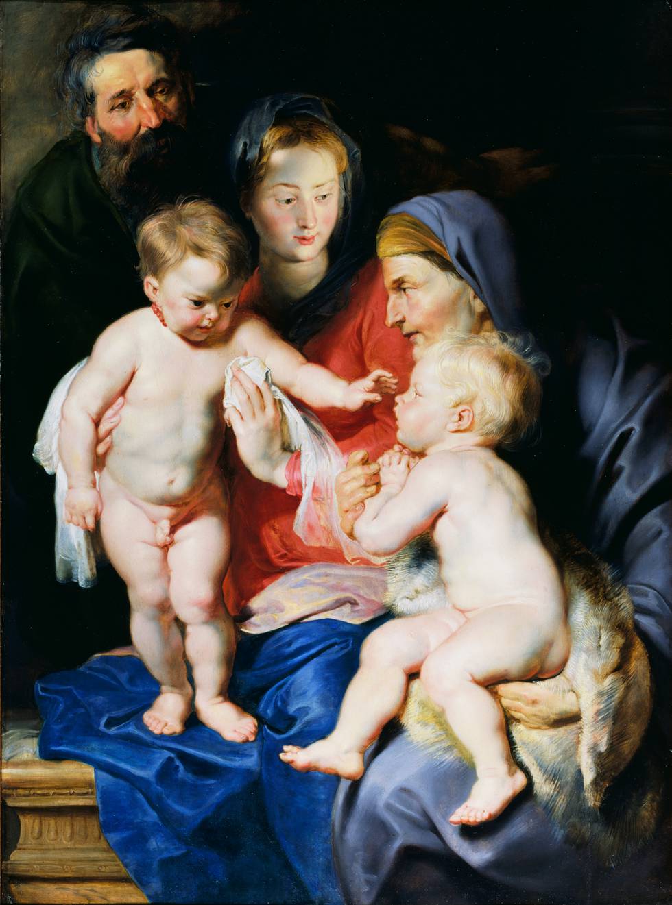 A painting of the Holy Family with St Elizabeth and St John the Baptist