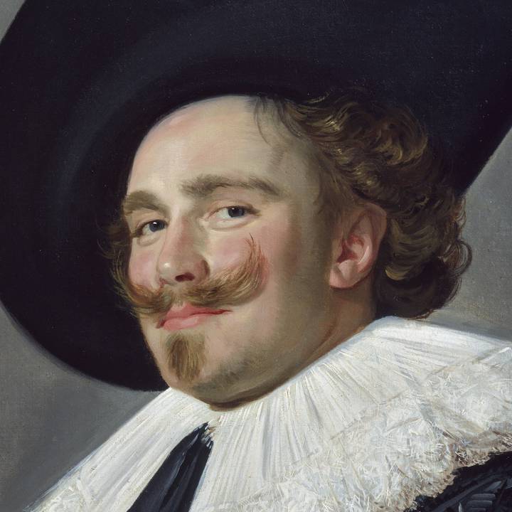 Detail of a portrait of a man wearing a hat