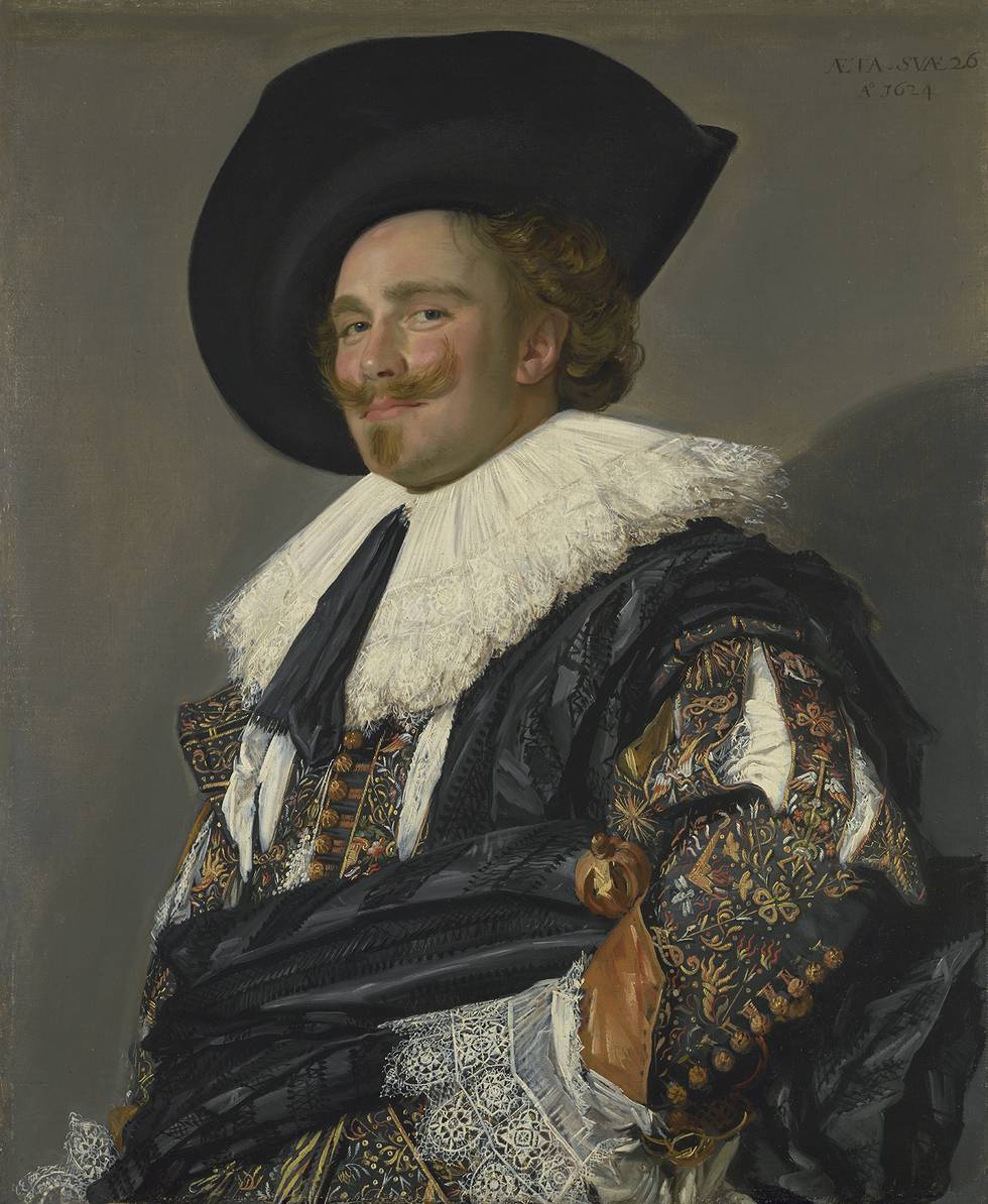 A painting of a man with a beard wearing a hat