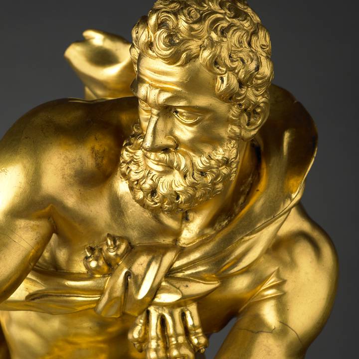 A detail of a sculpture of Hercules