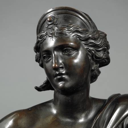 Close up of a seventeenth-century sculpture of a woman
