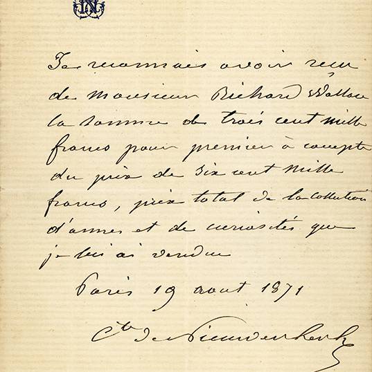 Receipt of purchase from Richard Wallace