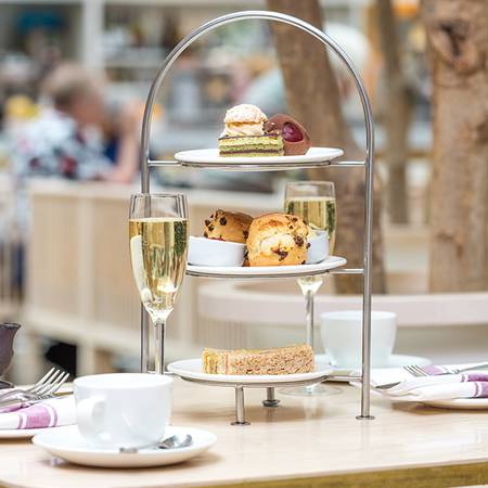 An image of afternoon tea being served in a restaurant
