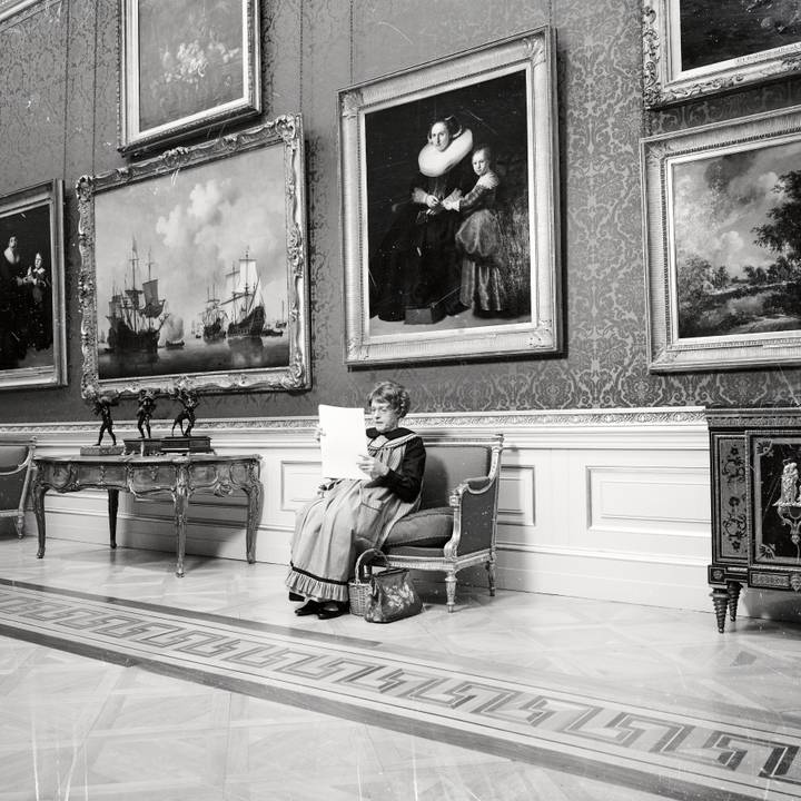 woman and group in theatre