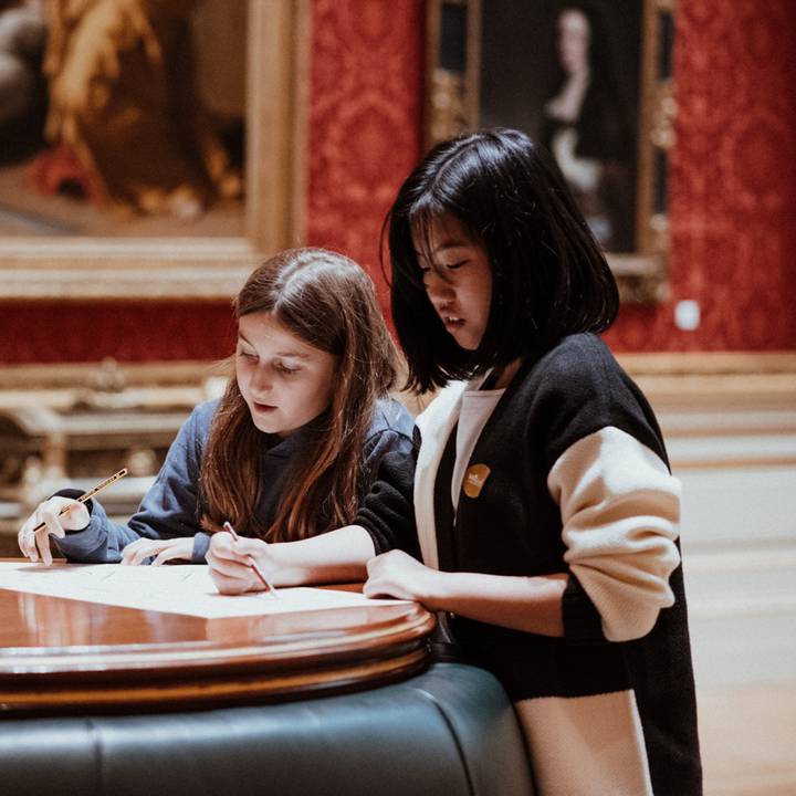 Woman and children in the Great Gallery