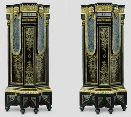 Pair of pedestals, André-Charles Boulle, 1684. Abbaye de Chaalis, Musée Jacquemart-André (MJAC-M 945-1/2). © Collection of the Musée Jacquemart-André, Paris.