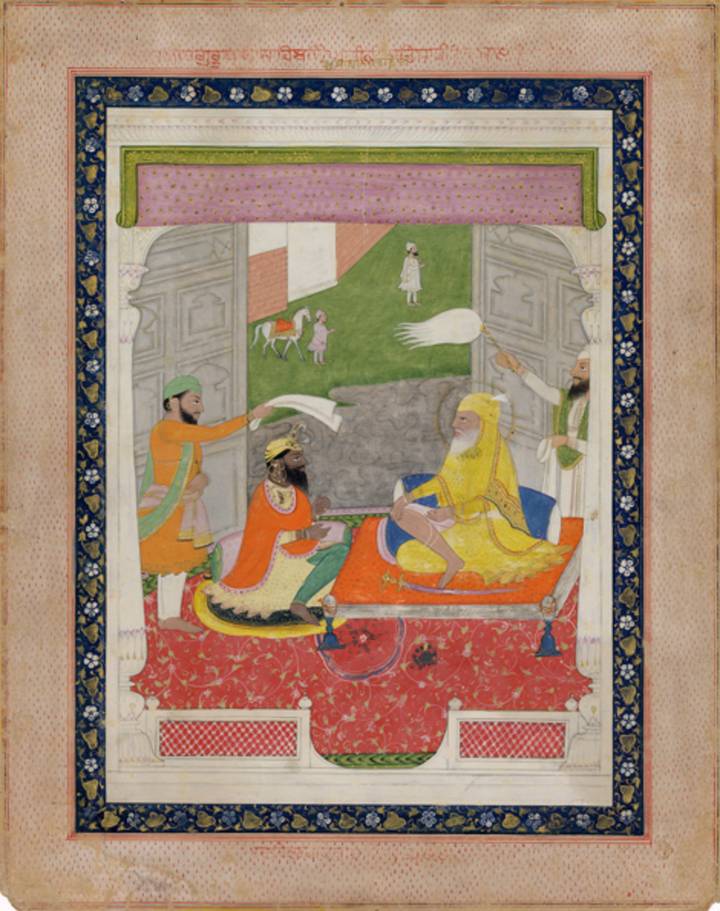 Sahib Singh Bedi with his son Tegh Singh, 1839–40 © Toor Collection