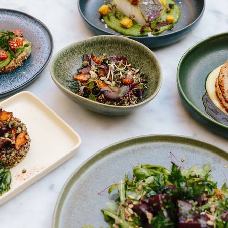 Various plates of food